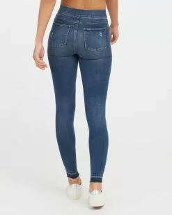 Spanx Distressed Ankle Skinny Jeans, Medium Wash