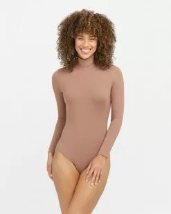 Spanx New Suit Yourself Long Sleeve Turtleneck Thong Bodysuit