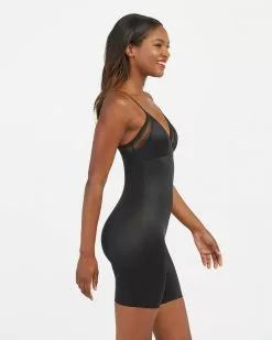 Spanx New Spotlight On Lace Satin Mid-Thigh Bodysuit