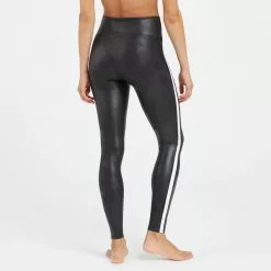 Spanx Faux Leather Side Stripe Leggings