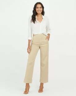 Spanx New Stretch Twill Cropped Wide Leg Pant