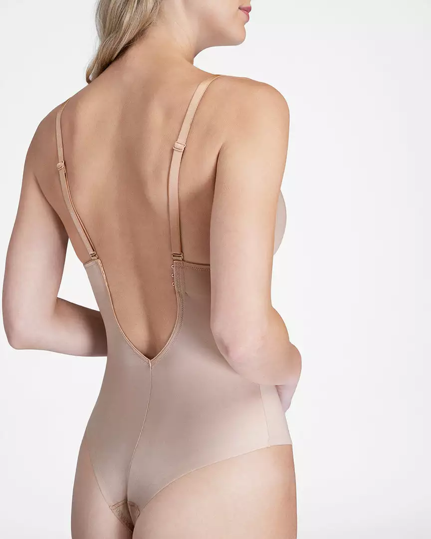 Spanx Suit Your Fancy Plunge Low-Back Thong Bodysuit Shapewear Spanx Suit Your Fancy Plunge Low-Back Thong Bodysuit Shapewear