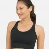 Spanx Seamless Sculpt Chevron Ribbed Longline Medium Impact Sports Bra Activewear
