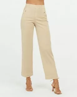 Spanx New Stretch Twill Cropped Wide Leg Pant