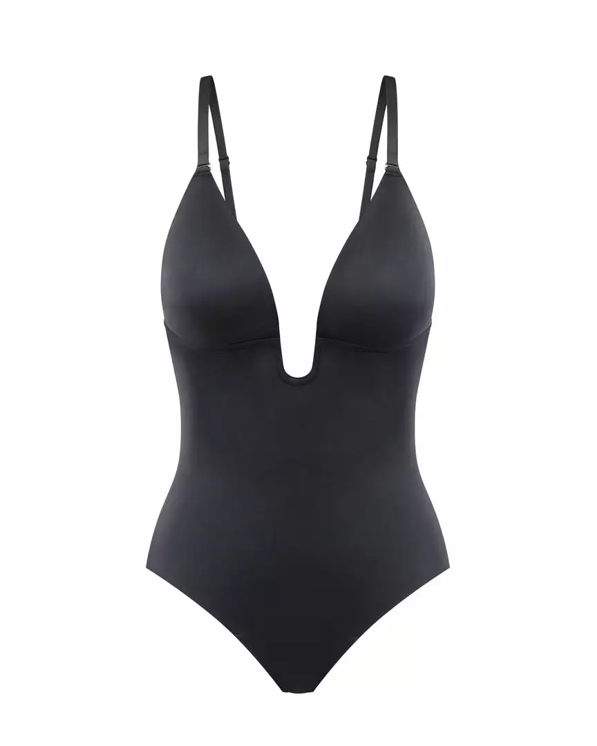 Spanx Suit Your Fancy Plunge Low-Back Thong Bodysuit Shapewear Spanx Suit Your Fancy Plunge Low-Back Thong Bodysuit Shapewear
