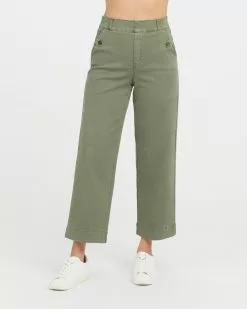 Spanx New Stretch Twill Cropped Wide Leg Pant