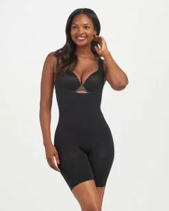 Spanx Power Open-Bust Mid-Thigh Bodysuit