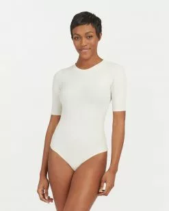 Spanx Suit Yourself Ribbed Crew Neck Short Sleeve Bodysuit