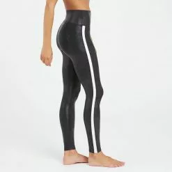 Spanx Faux Leather Side Stripe Leggings