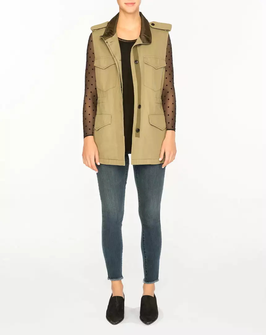 Clothing Spanx® Sheer Fashion Flocked Dot Crop Top Clothing Spanx® Sheer Fashion Flocked Dot Crop Top