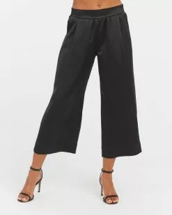 Spanx Satin Cropped Wide Leg Pant Clothing