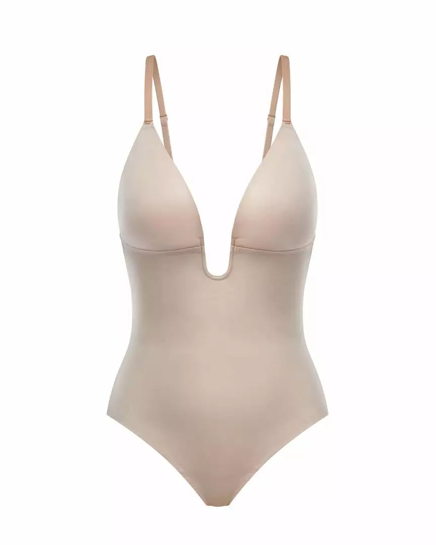 Spanx Suit Your Fancy Plunge Low-Back Thong Bodysuit Shapewear Spanx Suit Your Fancy Plunge Low-Back Thong Bodysuit Shapewear