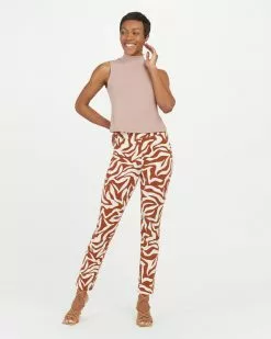 Spanx New On-the-Go Printed Ankle Slim Straight Pant