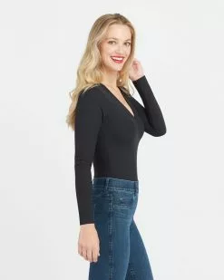 Spanx Suit Yourself Long Sleeve Thong Bodysuit