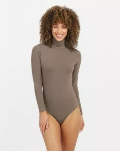 Spanx New Suit Yourself Long Sleeve Turtleneck Thong Bodysuit