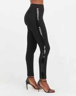 Spanx Clothing The Perfect Black Pant, Ankle Sequin Tuxedo Skinny