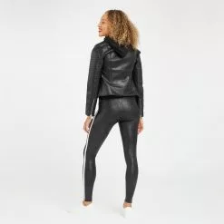 Spanx Faux Leather Side Stripe Leggings