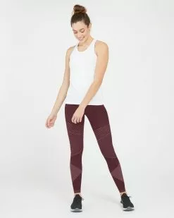 Spanx Look At Me Now Seamless Moto Leggings, Wine
