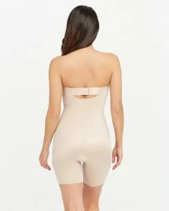 Spanx Shapewear Suit Your Fancy Strapless Cupped Mid-Thigh Bodysuit