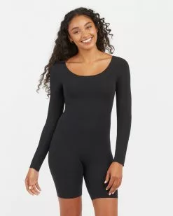 Spanx Luxe Essentials Long Sleeve Mid-Thigh Bodysuit Clothing