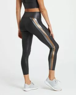 Spanx Faux Leather Track Stripe 7/8 Leggings