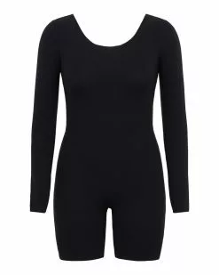 Spanx Luxe Essentials Long Sleeve Mid-Thigh Bodysuit Clothing 3 Spanx Luxe Essentials Long Sleeve Mid-Thigh Bodysuit Clothing