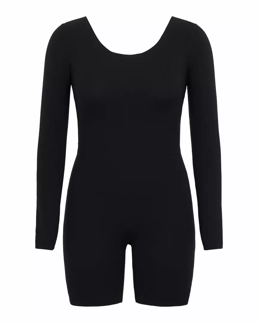 Spanx Luxe Essentials Long Sleeve Mid-Thigh Bodysuit Clothing Spanx Luxe Essentials Long Sleeve Mid-Thigh Bodysuit Clothing