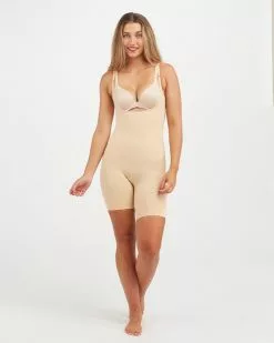 Spanx Power Open-Bust Mid-Thigh Bodysuit