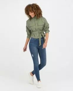 Spanx Distressed Ankle Skinny Jeans, Medium Wash