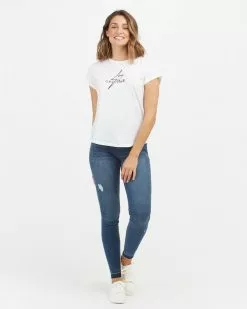 Spanx Pima Cotton Embroidered Graphic Tee