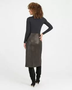Spanx New Leather-Like Midi Skirt