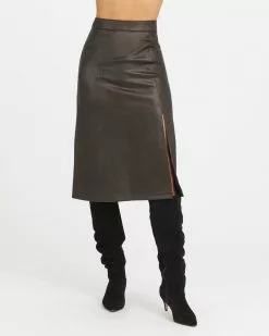 Spanx New Leather-Like Midi Skirt