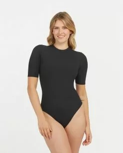 Spanx Suit Yourself Ribbed Crew Neck Short Sleeve Bodysuit