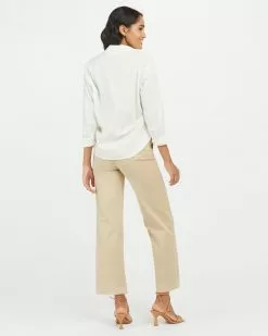 Spanx New Stretch Twill Cropped Wide Leg Pant