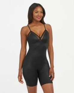 Spanx New Spotlight On Lace Satin Mid-Thigh Bodysuit