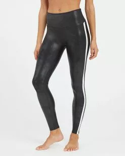 Spanx Faux Leather Side Stripe Leggings