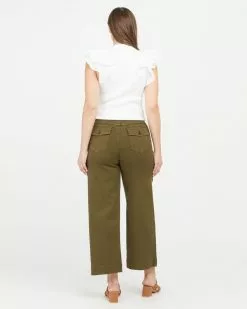 Spanx New Stretch Twill Cropped Wide Leg Pant