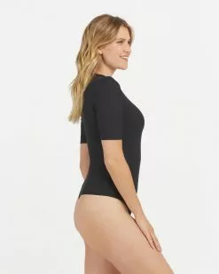 Spanx Suit Yourself Ribbed Crew Neck Short Sleeve Bodysuit