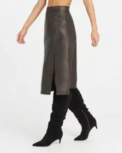Spanx New Leather-Like Midi Skirt