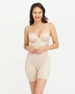 Spanx Shapewear Suit Your Fancy Strapless Cupped Mid-Thigh Bodysuit