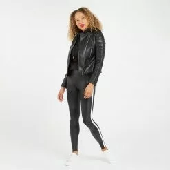 Spanx Faux Leather Side Stripe Leggings