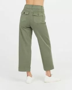 Spanx New Stretch Twill Cropped Wide Leg Pant