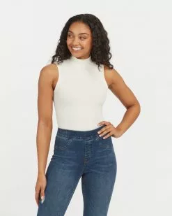 Spanx New Suit Yourself Ribbed Mock Neck Sleeveless Bodysuit