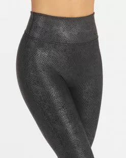 Spanx Faux Leather Matte Snake Leggings