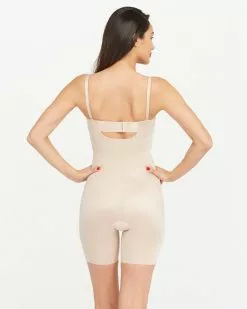 Spanx Shapewear Suit Your Fancy Strapless Cupped Mid-Thigh Bodysuit