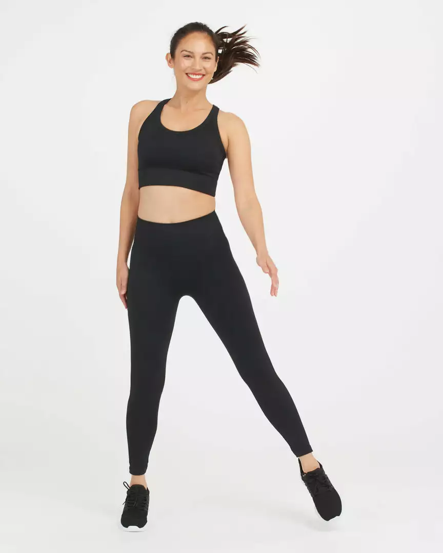 Spanx Seamless Sculpt Chevron Ribbed Longline Medium Impact Sports Bra Activewear Spanx Seamless Sculpt Chevron Ribbed Longline Medium Impact Sports Bra Activewear