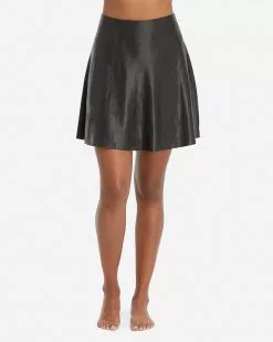 Spanx Faux Leather Skater Skirt Clothing
