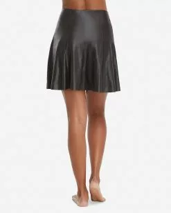 Spanx Faux Leather Skater Skirt Clothing